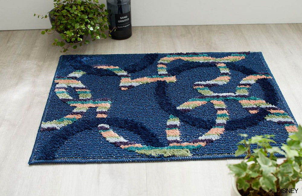 DMM-5094 (MICKEY / Mitsumaru circle KITCHEN MAT ミッキー / ミツマルサークルキッチンマット #39 ネイビー)